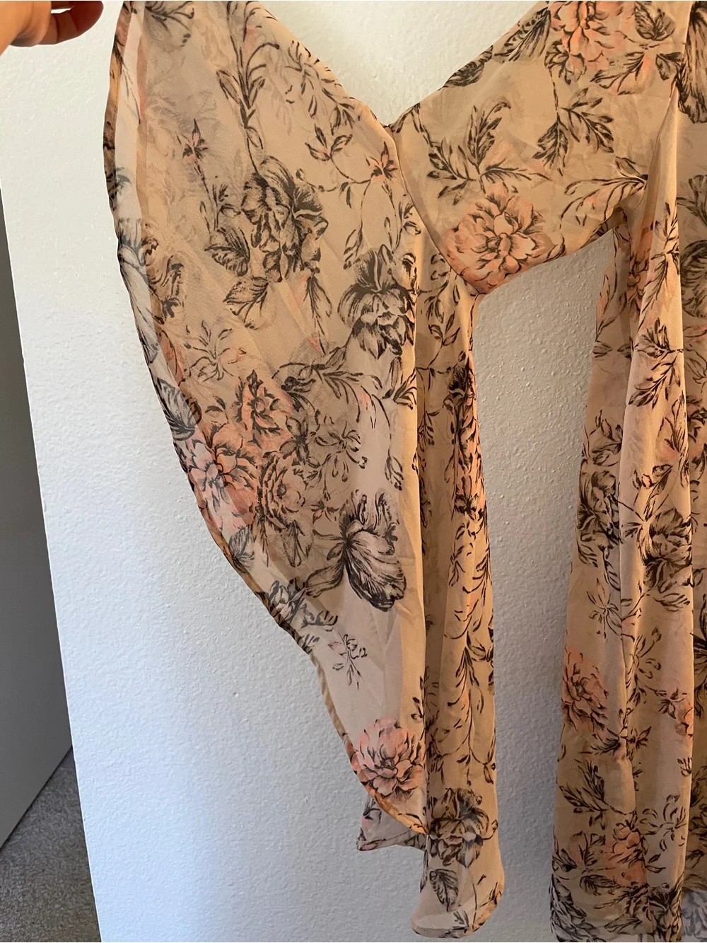 easel Floral Sheer Cover-Up in Blush and Black